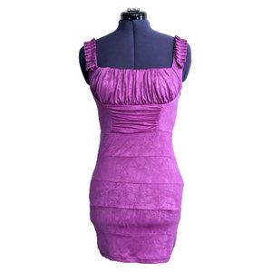 Milkmaid Style Bodycon Mini Dress Magenta